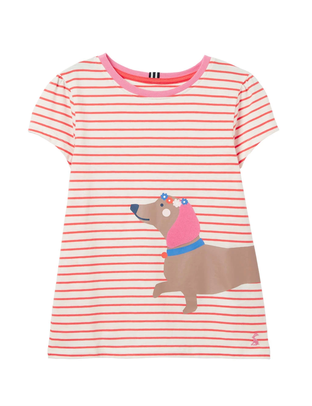 Joules Pure Cotton Striped Dog T-Shirt (2-12 Yrs) 1 Joules Pure Cotton Striped Dog T-Shirt (2-12 Yrs)