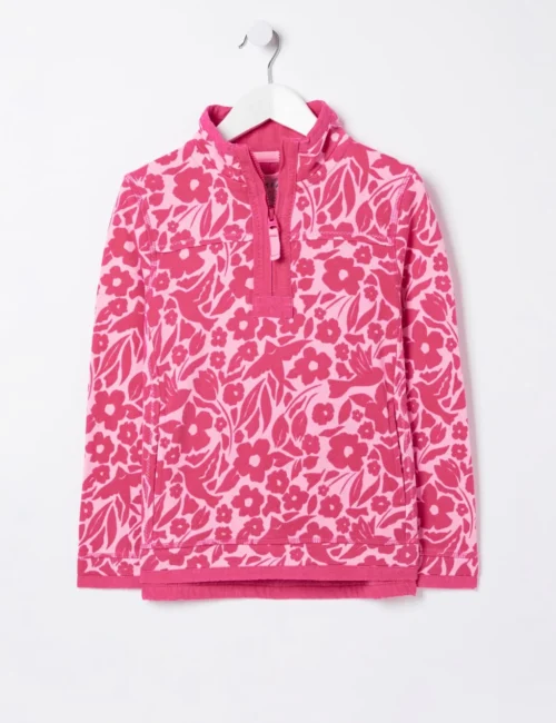 Pure Cotton Floral Half Zip Sweatshirt (3-13 Yrs)