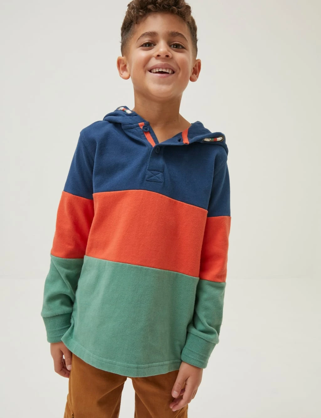 Pure Cotton Colour Block Hoodie (3-13 Yrs) 1 Pure Cotton Colour Block Hoodie (3-13 Yrs)