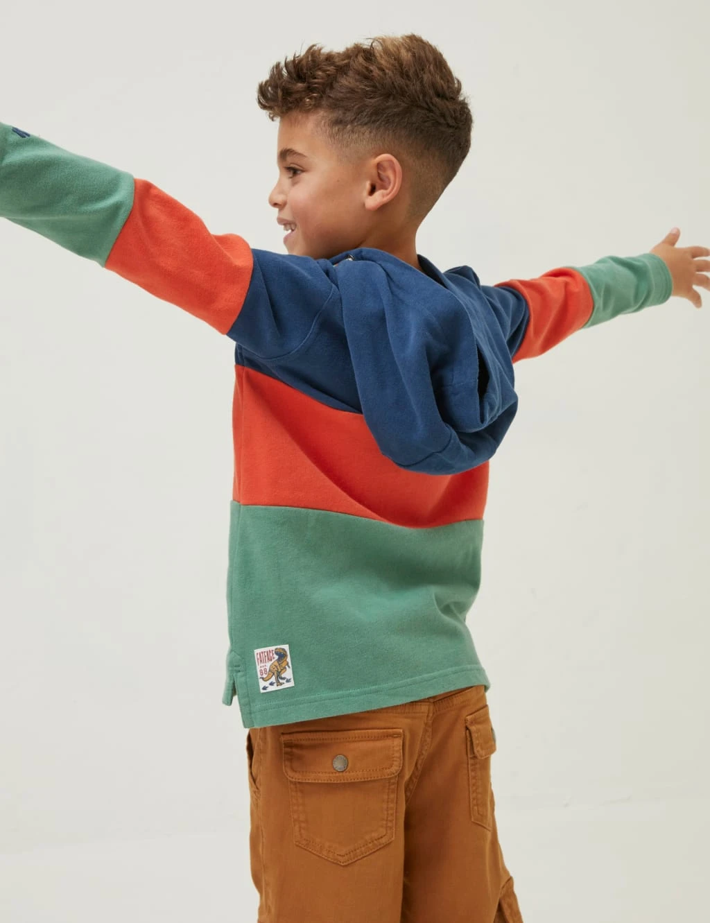 Pure Cotton Colour Block Hoodie (3-13 Yrs) 3 Pure Cotton Colour Block Hoodie (3-13 Yrs) - Image 3