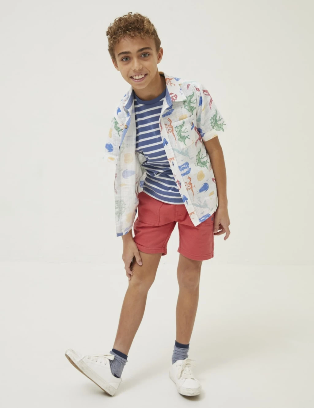 Pure Cotton Fossil Print Shirt (3-13 Yrs) 1 Pure Cotton Fossil Print Shirt (3-13 Yrs)