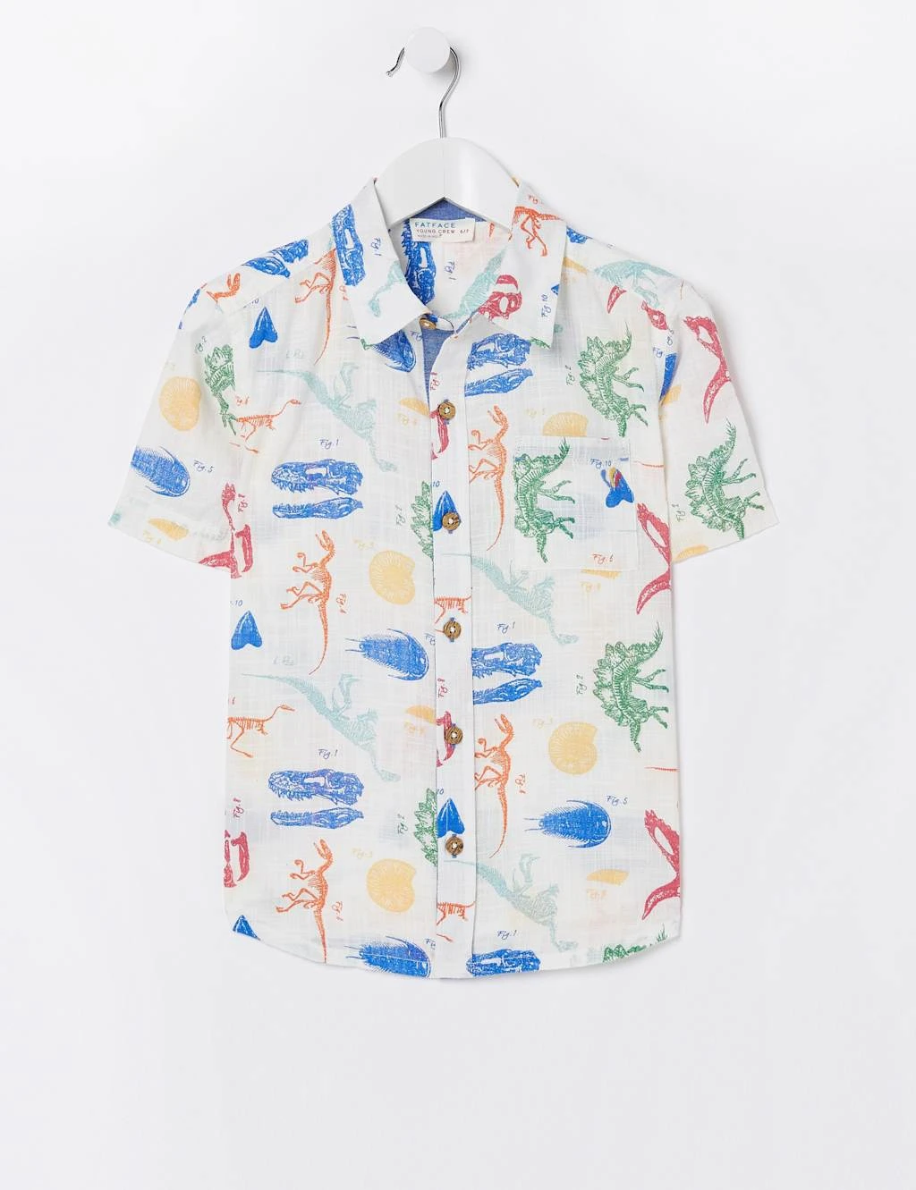 Pure Cotton Fossil Print Shirt (3-13 Yrs) 2 Pure Cotton Fossil Print Shirt (3-13 Yrs) - Image 2